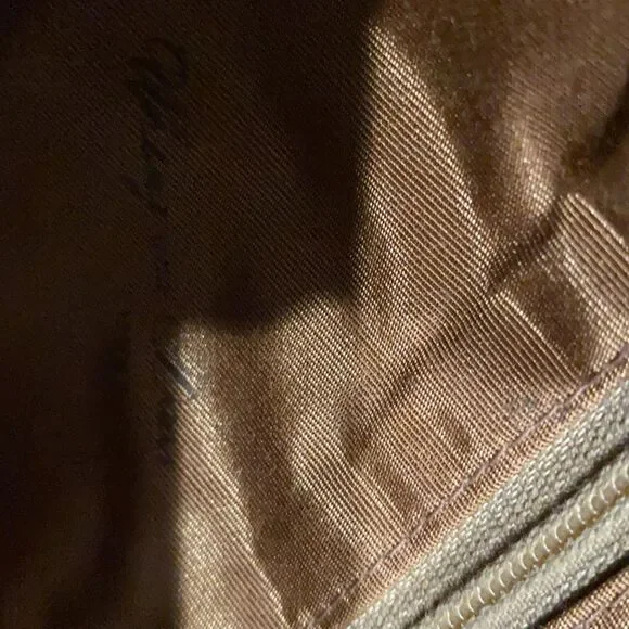 964) Vintage Metal Taupe Purse EUC Chain Straps - Picture 7 of 7